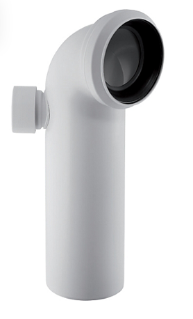 GEBERIT toiletbøjning 90gr. ekstra tilslutning til venstre, 110mm, 50mm, Alpin-hvid